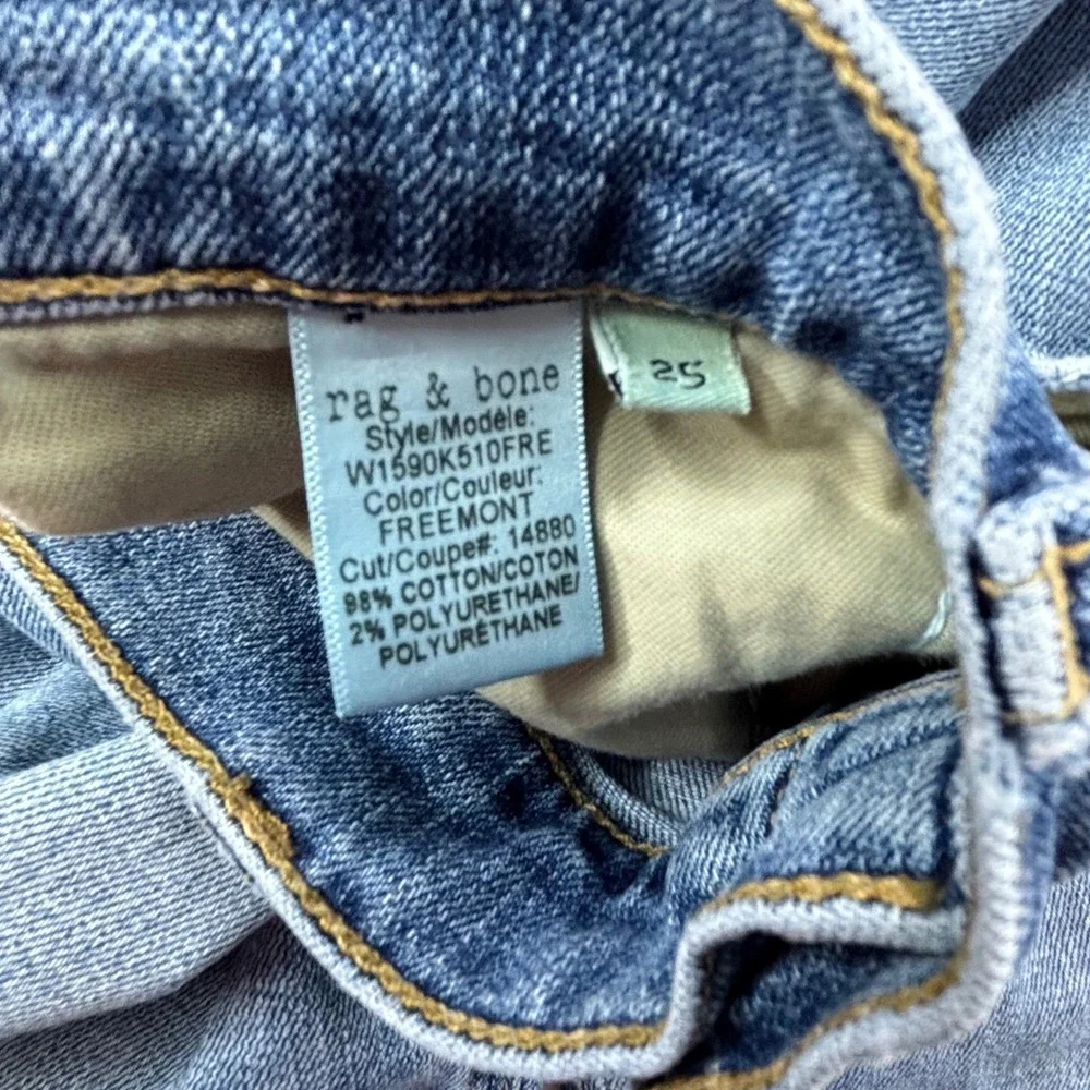 Rag & Bone FREEMONT Dre Slim Ankle Jeans Womens‎ Size 25 Actual 27"Wx29"Inseam - Picture 8 of 16